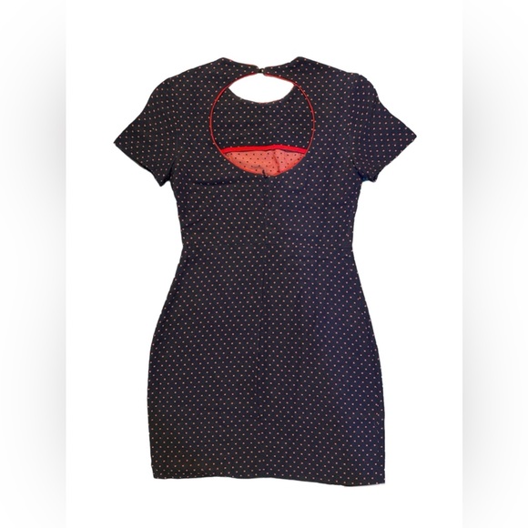 NWOT Sandro Paris Size 1 Navy and Red Embroidered Cutout jacquard mini dress - Picture 8 of 16